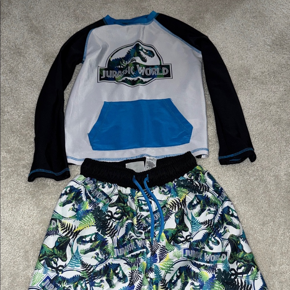 Jurassic World Boys Rash Guard & Swim Shorts Set